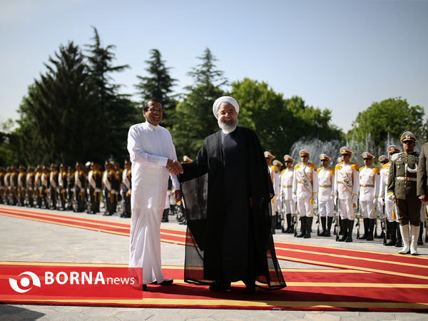 استقبال رسمی از رییس جمهور سریلانکا با حضور دکتر روحانی