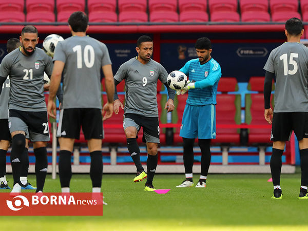 تمرین تیم ملی فوتبال ایران پیش از دیدار با اسپانیا
