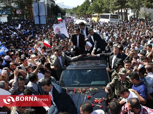 استقبال مردم کردستان از رئیس جمهوری