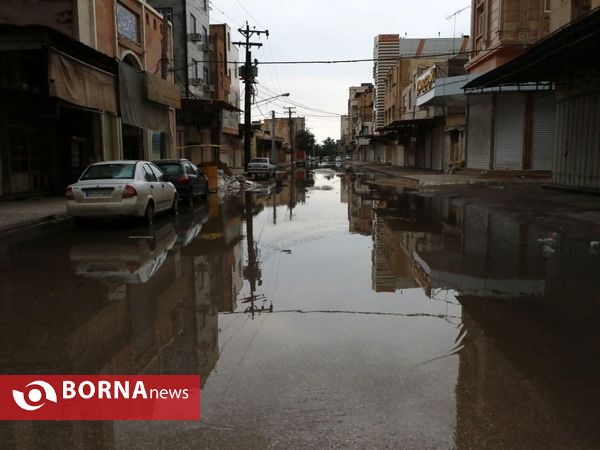 آبادان ۲۴ ساعت پس از بارندگی