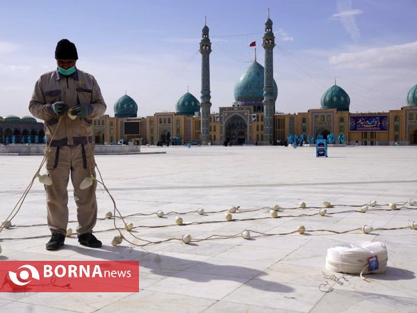 چراغانی مسجد مقدس جمکران در آستانه نیمه شعبان