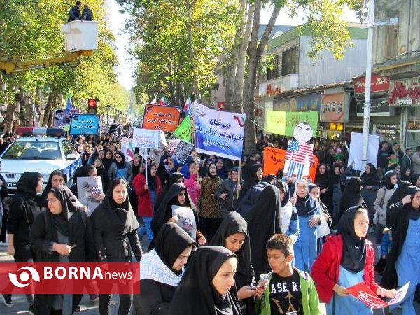 راهپیمایی روز 13 آبان شهرستان لاهیجان