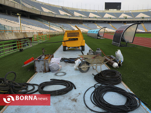 روند بازسازی ورزشگاه آزادی پیش از فینال جام باشگاه های آسیا