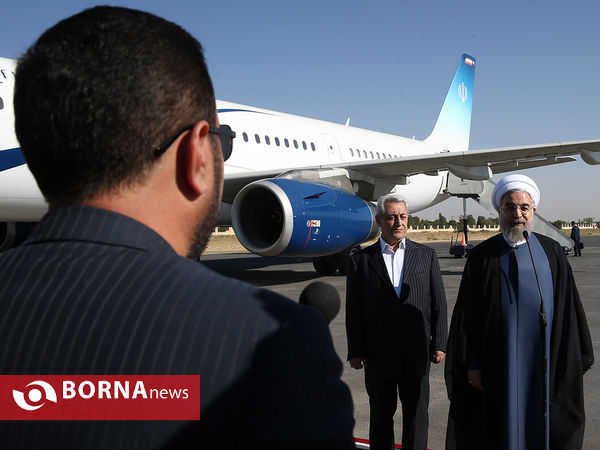 ورود رئیس جمهوری  به استان همدان