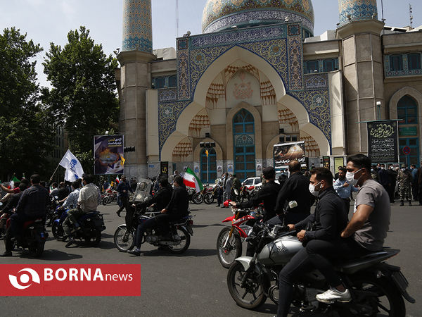 راهپیمایی خودرویی روز قدس در میادین اصلی تهران