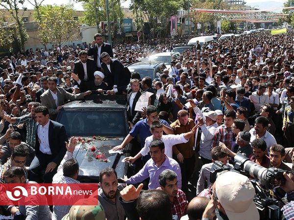 استقبال مردم کردستان از رئیس جمهوری