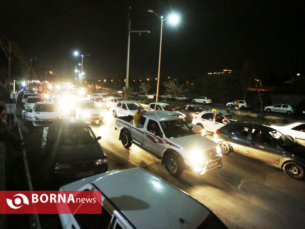 شادی خیابانی مردم شیراز در پی صعود تیم فجر شهید سپاسی به لیگ برتر