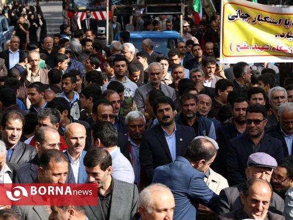 راهپیمایی روز۱۳ آبان لاهیجان
