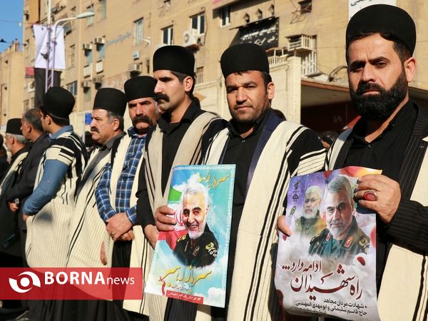 تشییع پیکر مطهر سردار سلیمانی و ابومهدی المهندس در اهواز(1)