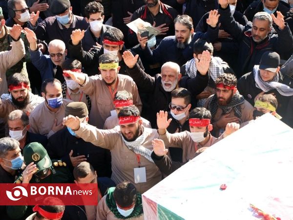 مراسم تشییع پیکر مطهر ۸ شهید گمنام در رشت