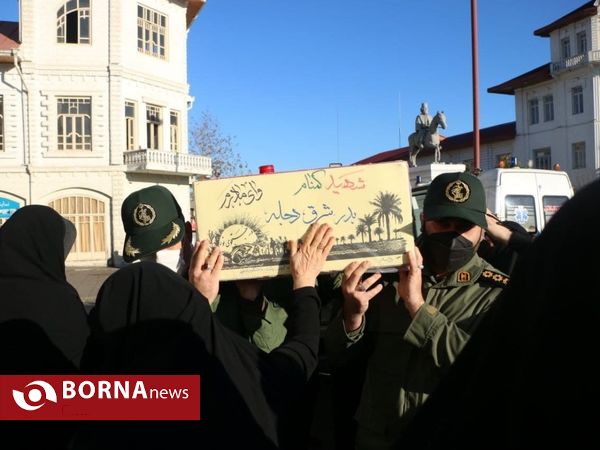 مراسم تشییع پیکر مطهر ۸ شهید گمنام در رشت