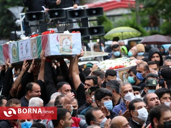 تشییع پیکر پاک دو شهید نیروی انتظامی در گیلان- لنگرود