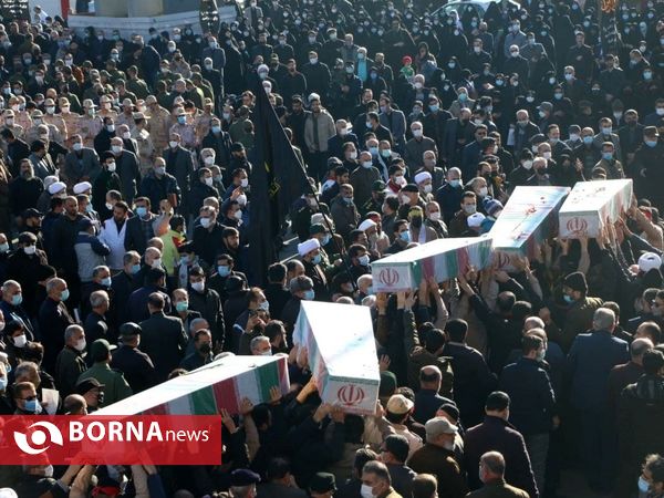 مراسم تشییع پیکر مطهر ۸ شهید گمنام در رشت