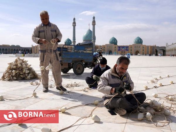 چراغانی مسجد مقدس جمکران در آستانه نیمه شعبان