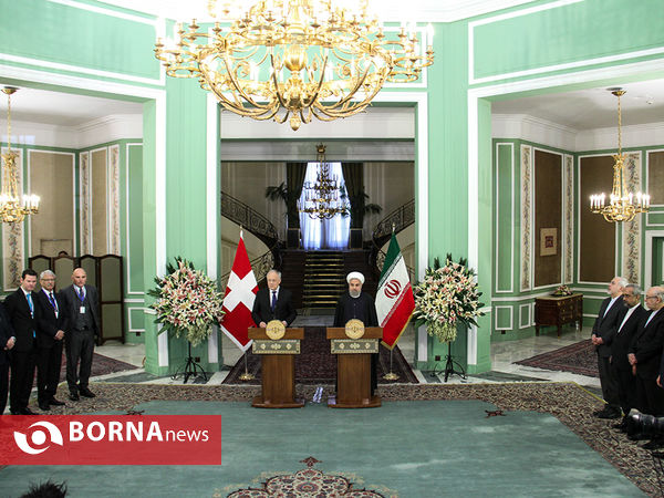نشست خبری رئیس جمهور ایران و سوئیس