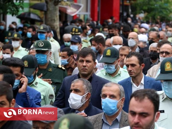 تشییع پیکر پاک دو شهید نیروی انتظامی در گیلان- لنگرود