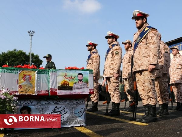 مراسم تشییع پیکر دو شهید گیلانی مدافع حرم