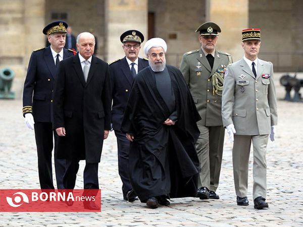 مراسم استقبال رسمی از دکتر روحانی در مجموعه اینولید پاریس