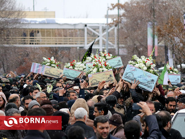 مراسم تشییع پیکر مطهر 11 شهید گمنام دفاع مقدس در تبریز