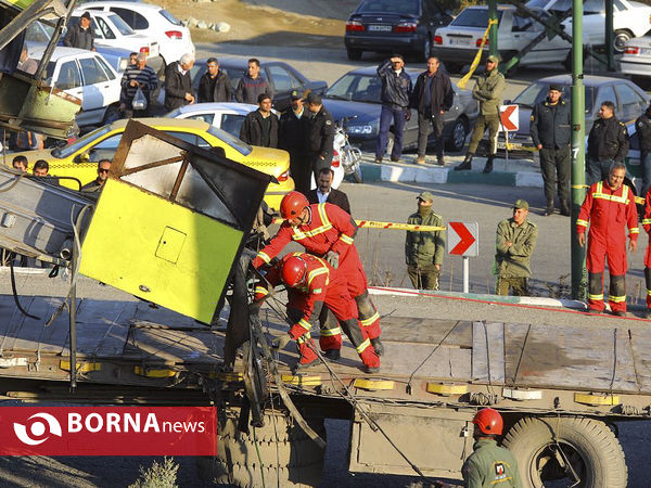 حادثه واژگونی اتوبوس حامل دانشجویان واحد علوم و تحقیقات