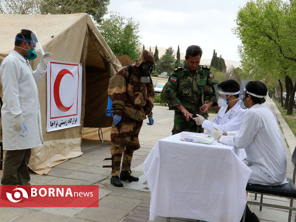 رزمایش ارتش استان فارس جهت مبارزه با بیماری کرونا