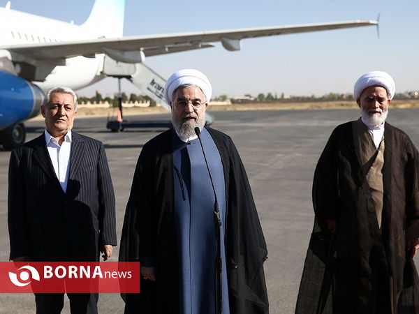 ورود رئیس جمهوری  به استان همدان