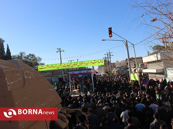 تشییع 94 شهید گمنام کاروان شاهدان بصیر در فسا،سروستان،خرامه