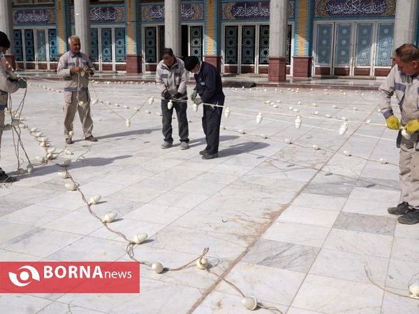 چراغانی مسجد مقدس جمکران در آستانه نیمه شعبان