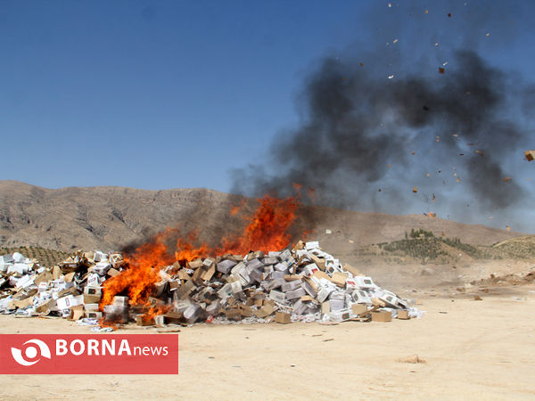 امحای 33 میلیون نخ سیگار قاچاق در شیراز