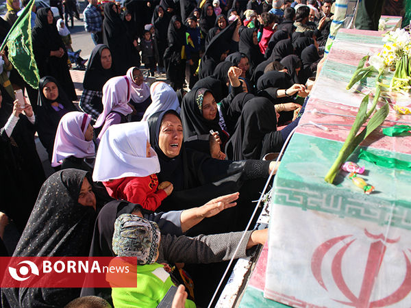 تشییع 94 شهید گمنام کاروان شاهدان بصیر در فسا،سروستان،خرامه