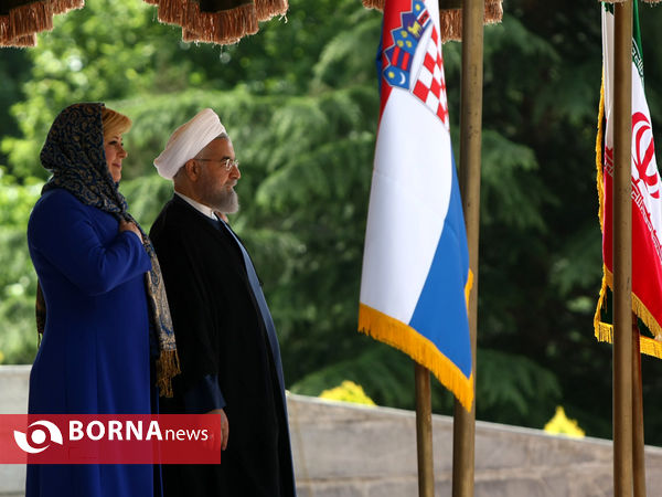 استقبال رسمی دکتر روحانی از رییس جمهوری کرواسی