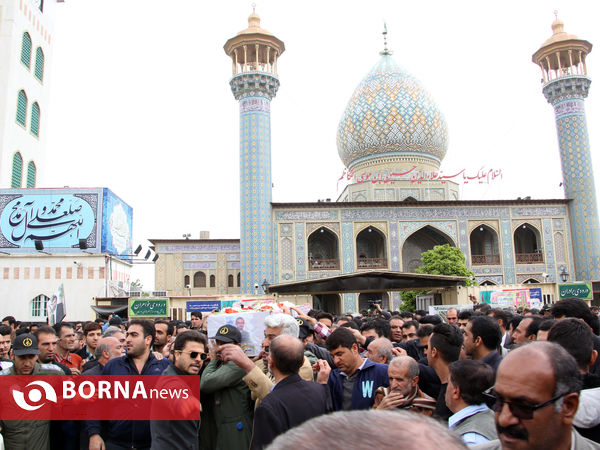 آیین تشییع جان باختگان سقوط هلی‌کوپتر اورژانس فارس