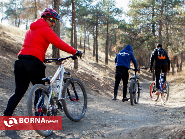 در حاشیه تمرینات دوچرخه سوران کوهستان- پارک چیتگر