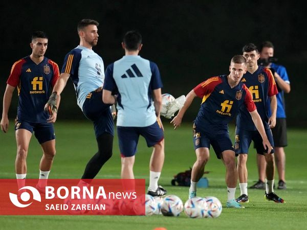 تمرین تیم های ملی فوتبال آرژانتین و اسپانیا