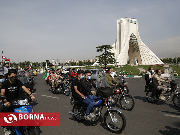 راهپیمایی خودرویی روز قدس در میادین اصلی تهران