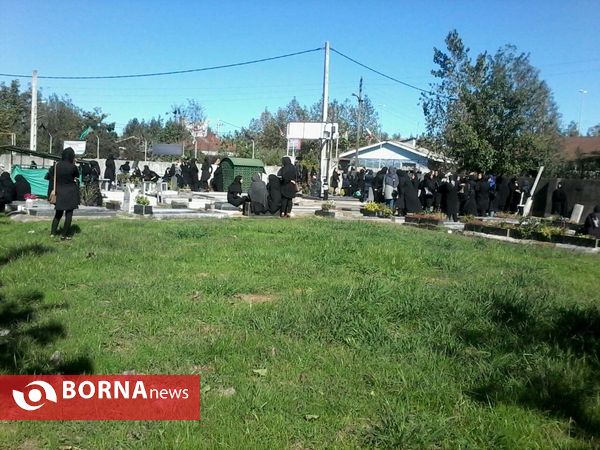 حاشیه مراسم تدفین اهورا کودک 2 ساله گیلانی