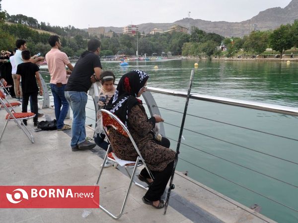 مسابقه ماهیگیری ورزشی در دریاچه کیو خرم آباد