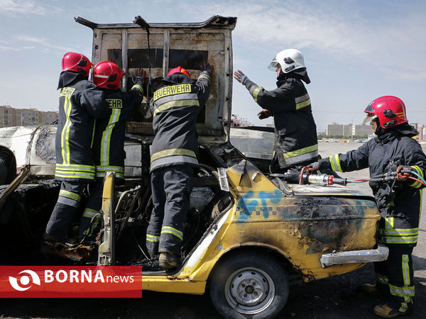 مانور آتش نشانی و ایمنی در مشهد